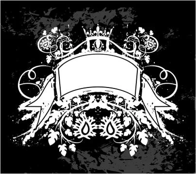 Decorative frame with crown Stock Illustration