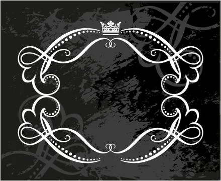 Decorative frame with crown Stock Illustration