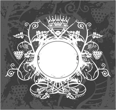 Decorative frame with crown Stock Illustration