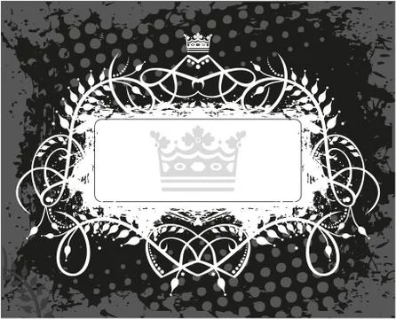 Decorative frame with crown Stock Illustration