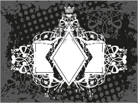 Decorative frame with crown Stockillustratie