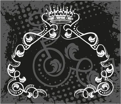 Decorative frame with crown Stock Illustration