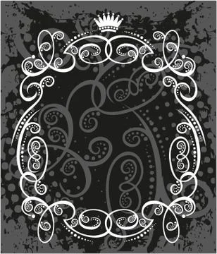 Decorative frame with crown Stockillustratie