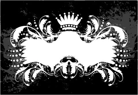 Decorative frame with crown Stock Illustration