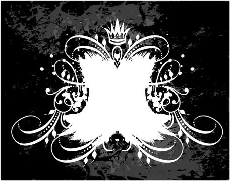 Decorative frame with crown Stock Illustration