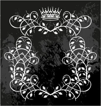 Decorative frame with crown Stock Illustration