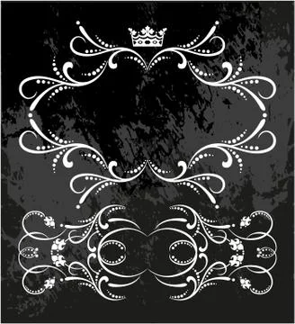 Decorative frame with crown Stock Illustration