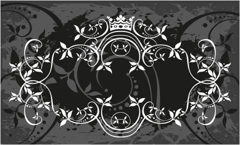 Decorative frame with crown Stock Illustration