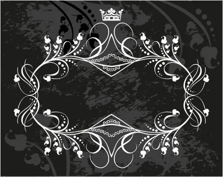 Decorative frame with crown Stock Illustration