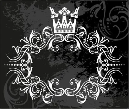 Decorative frame with crown Stock Illustration