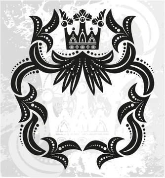 Decorative frame with crown Stock Illustration