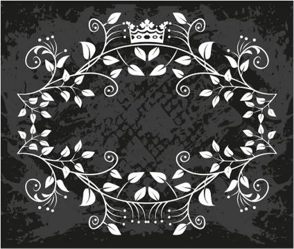 Decorative frame with crown Stock Illustration