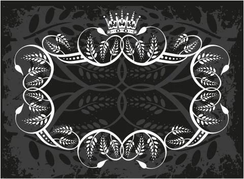 Decorative frame with crown Stock Illustration