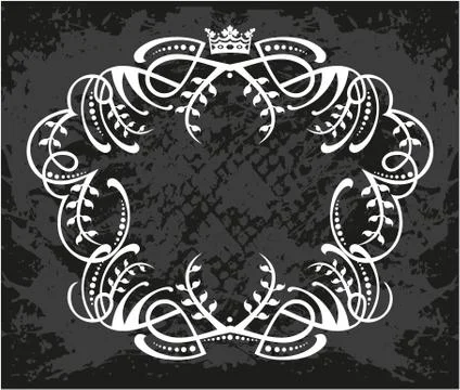 Decorative frame with crown Stock Illustration