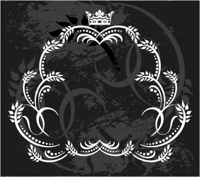 Decorative frame with crown Stock Illustration