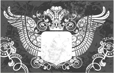 Decorative frame with crown Stock Illustration