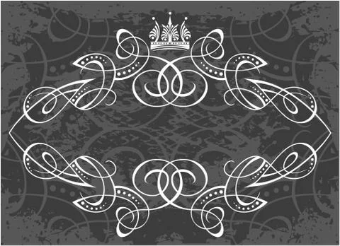 Decorative frame with crown Stock Illustration