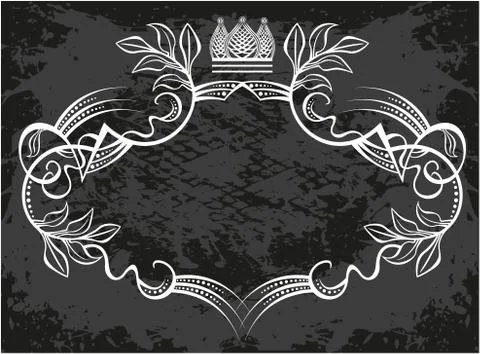 Decorative frame with crown Stock Illustration