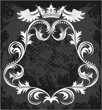 Decorative frame with crown Stock Illustration