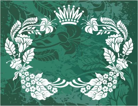 Decorative frame with crown Stock Illustration