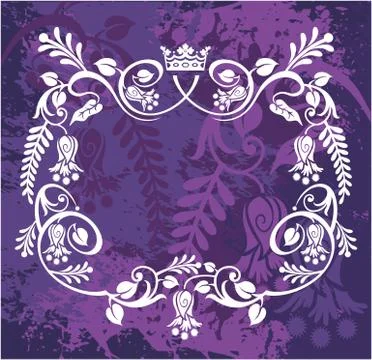 Decorative frame with crown Stock Illustration