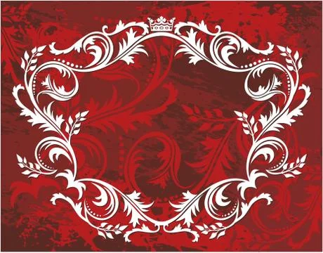 Decorative frame with crown Stock Illustration