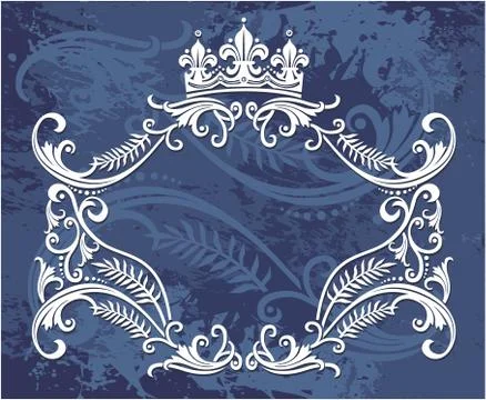 Decorative frame with crown Stock Illustration