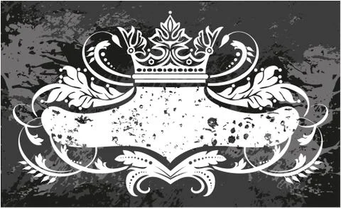 Decorative frame with crown Stock Illustration