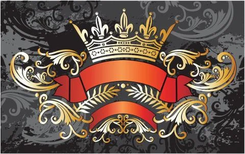 Decorative frame with crown Stock Illustration