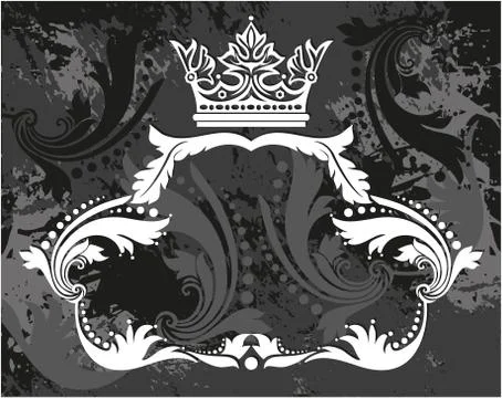Decorative frame with crown Stock Illustration