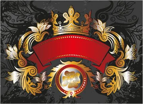 Decorative frame with crown Stock Illustration