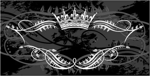 Decorative frame with crown Stock Illustration