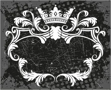 Decorative frame with crown Stock Illustration