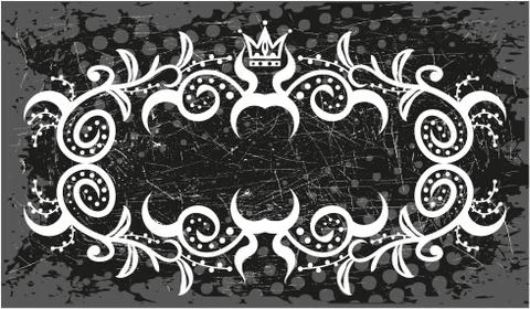 Decorative frame with crown Stock Illustration