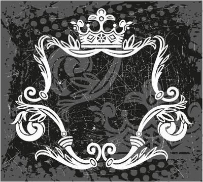 Decorative frame with crown Stock Illustration