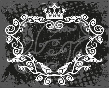 Decorative frame with crown Stock Illustration