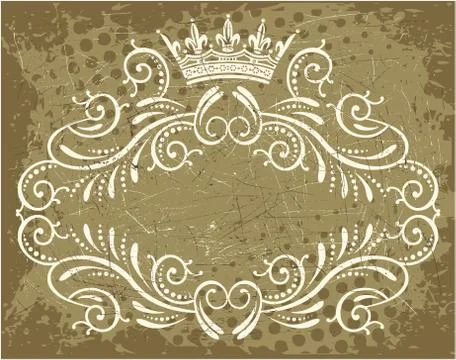 Decorative frame with crown Stock Illustration
