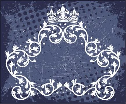 Decorative frame with crown Stock Illustration