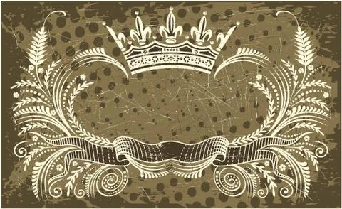 Decorative frame with crown Stock Illustration