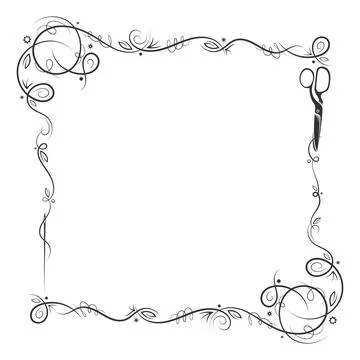 Decorative frame for cutting and sewing Stock Illustration
