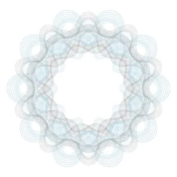 Decorative Frame Decorative Circle Wave Frame Isolated on White Background... Foto stock