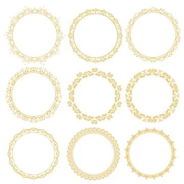 Decorative frame. Elegant vector element for design in Eastern style, place f Stock Illustration