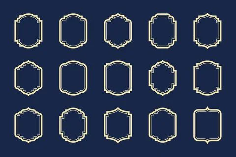 Decorative Frame elements mega set isolated on dark backgrounds. Set of lux.. 스톡 일러스트