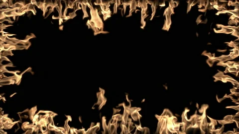 Decorative Frame of Fire. Stock Footage 145377237