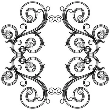 Decorative frame with floral elements Stock Illustration