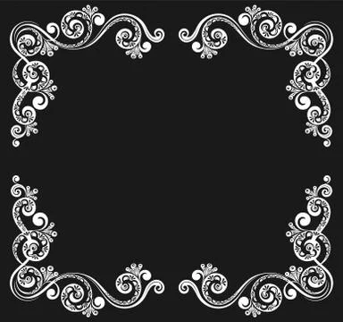 Decorative frame with floral pattern Stockillustratie