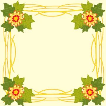 Decorative frame with flower Stock Illustration
