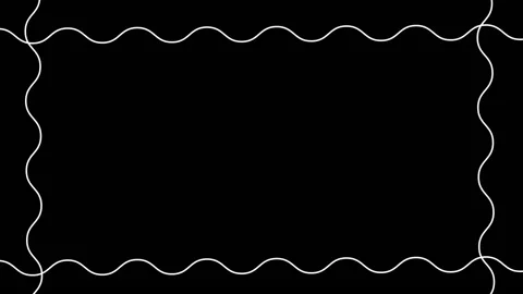 Decorative frame in the form of a wave line on a black background 库存影片 145248542