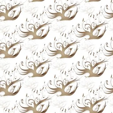 Decorative frame with gold curls in the form of a bird Stock Illustration