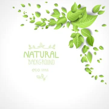 Decorative frame with green leaves Stock Illustration